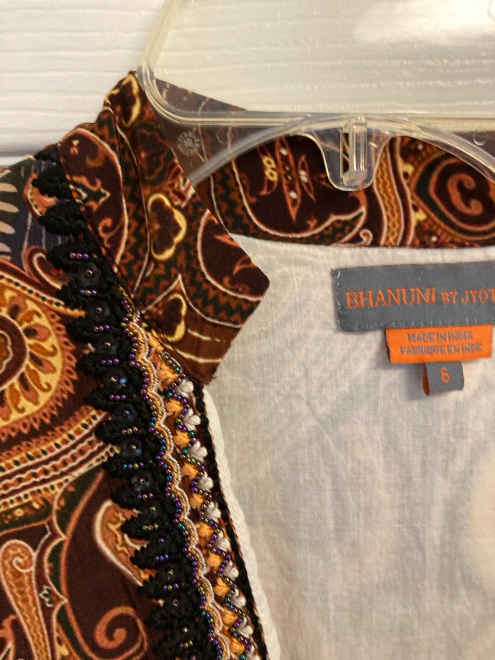 Bohemian V-Neck Maxi Dress in Brown and Cream - Picture 9 of 16